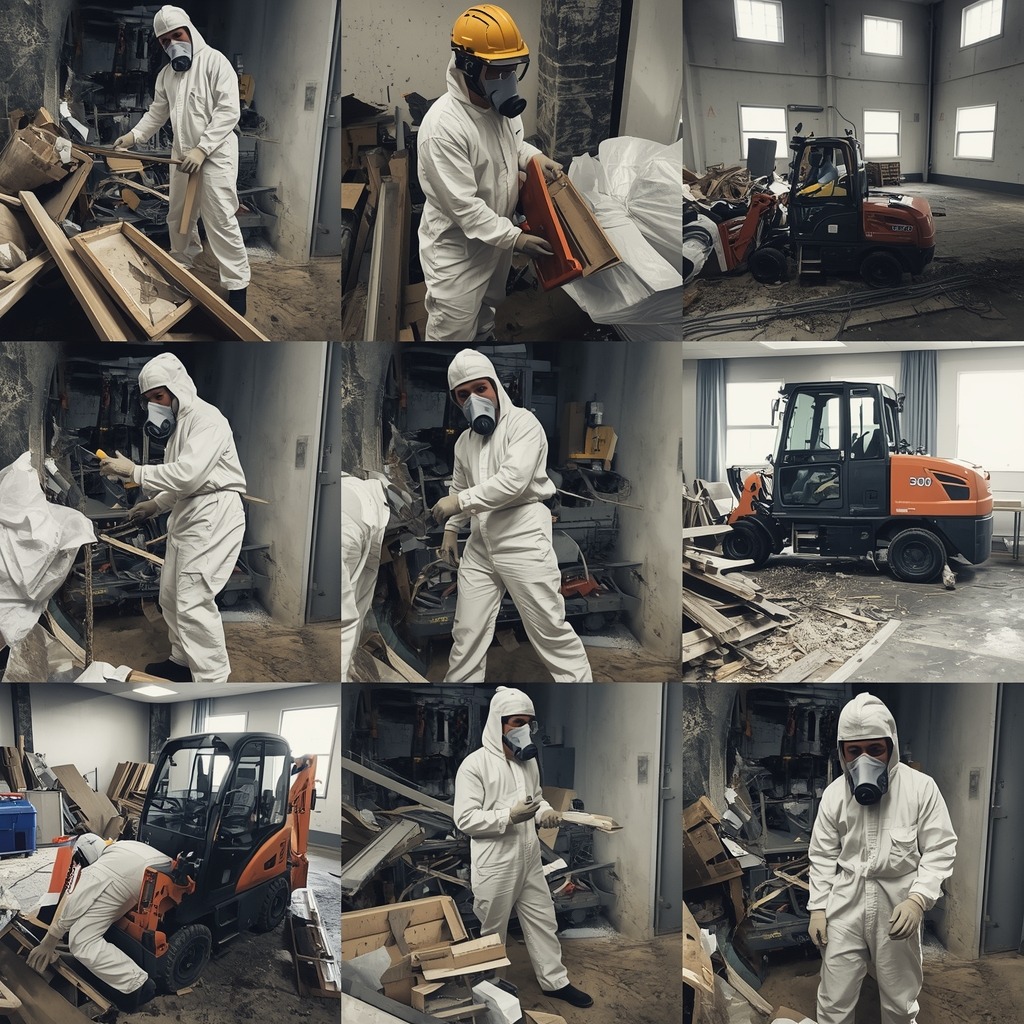 lucid-origin_Manual_dismantling_work_Protective_suits_respirators_Sorted_demolition_materials-0